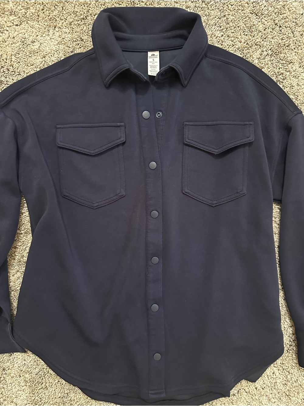 #165 90 Degree By Reflex Navy Long-Sleeve Button-Down Shirt Jacket - Picture 5 of 8